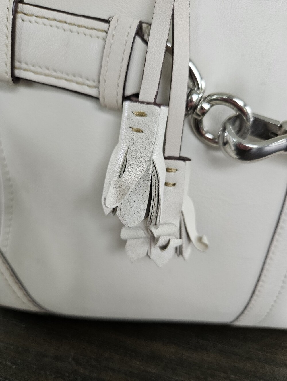 Coach Hampton Stone Colored Leather Satchel - Picture 3 of 11